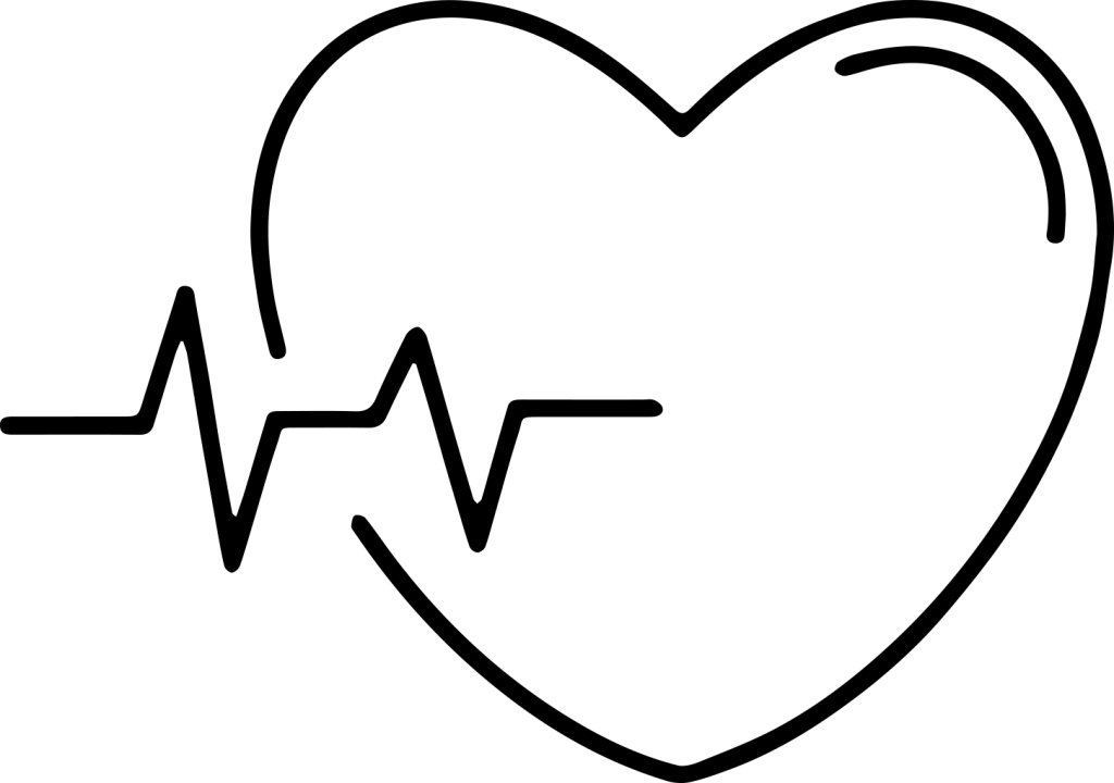 Heart with electrocardiogram lines